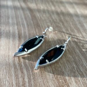 Kendra Scott Maxwell, Black and Silver toned Marquise Earrings
